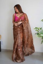 Rust-color-organza-saree-with-unstitched-blouse-(4)