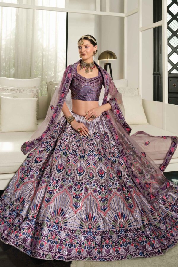 Dusty purple silk lehenga choli