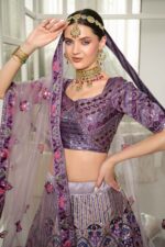 dusty purple silk lehenga coli set for women (2)