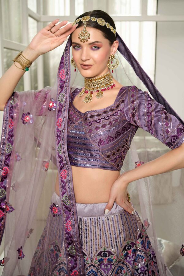 Dusty purple silk lehenga choli