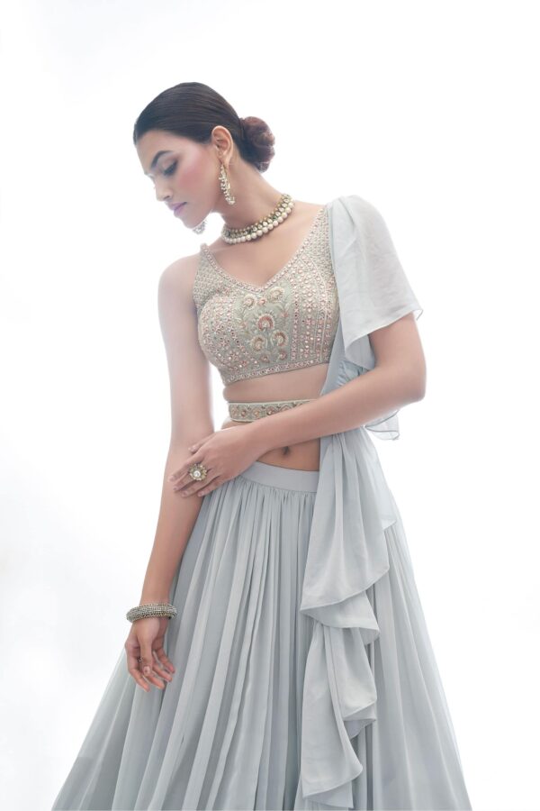 Light gray designer lehenga choli