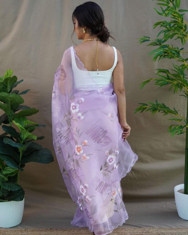 Light purple organza saree