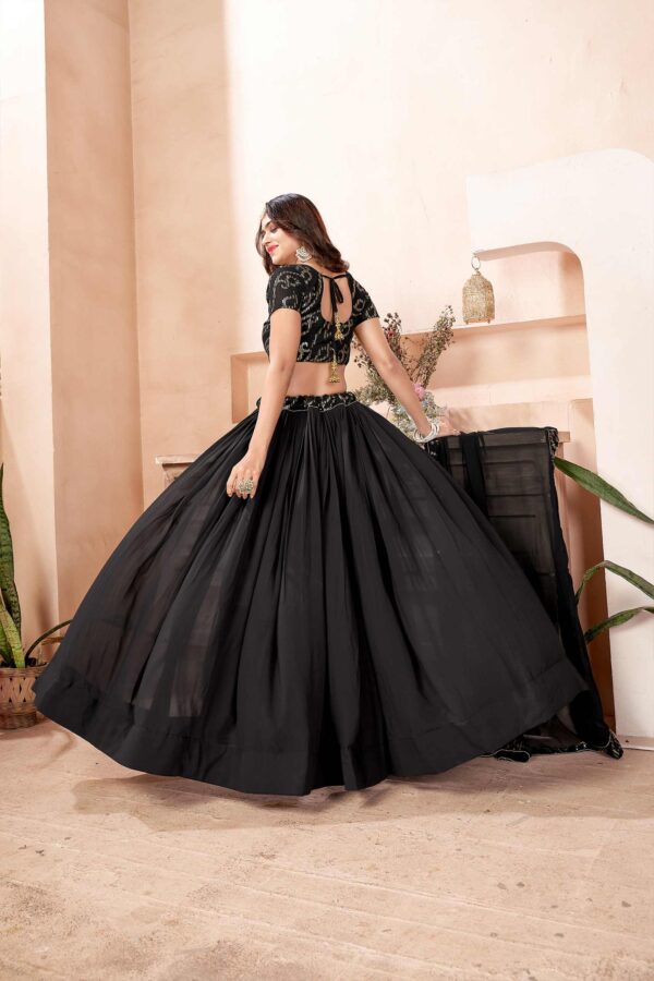 Black georgette sequence lehenga choli