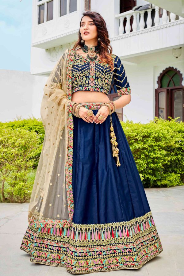 Blue ferrari silk lehenga choli