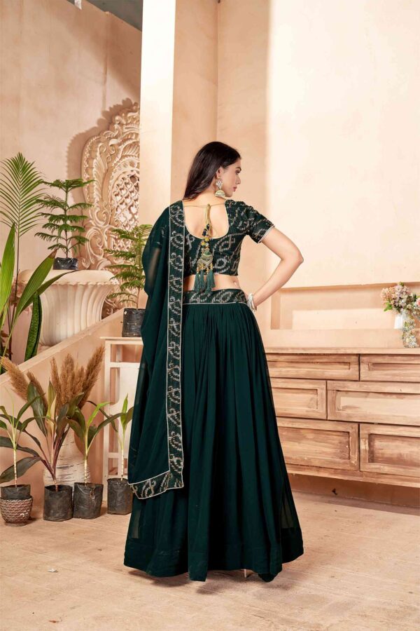 Green georgette sequence lehenga choli