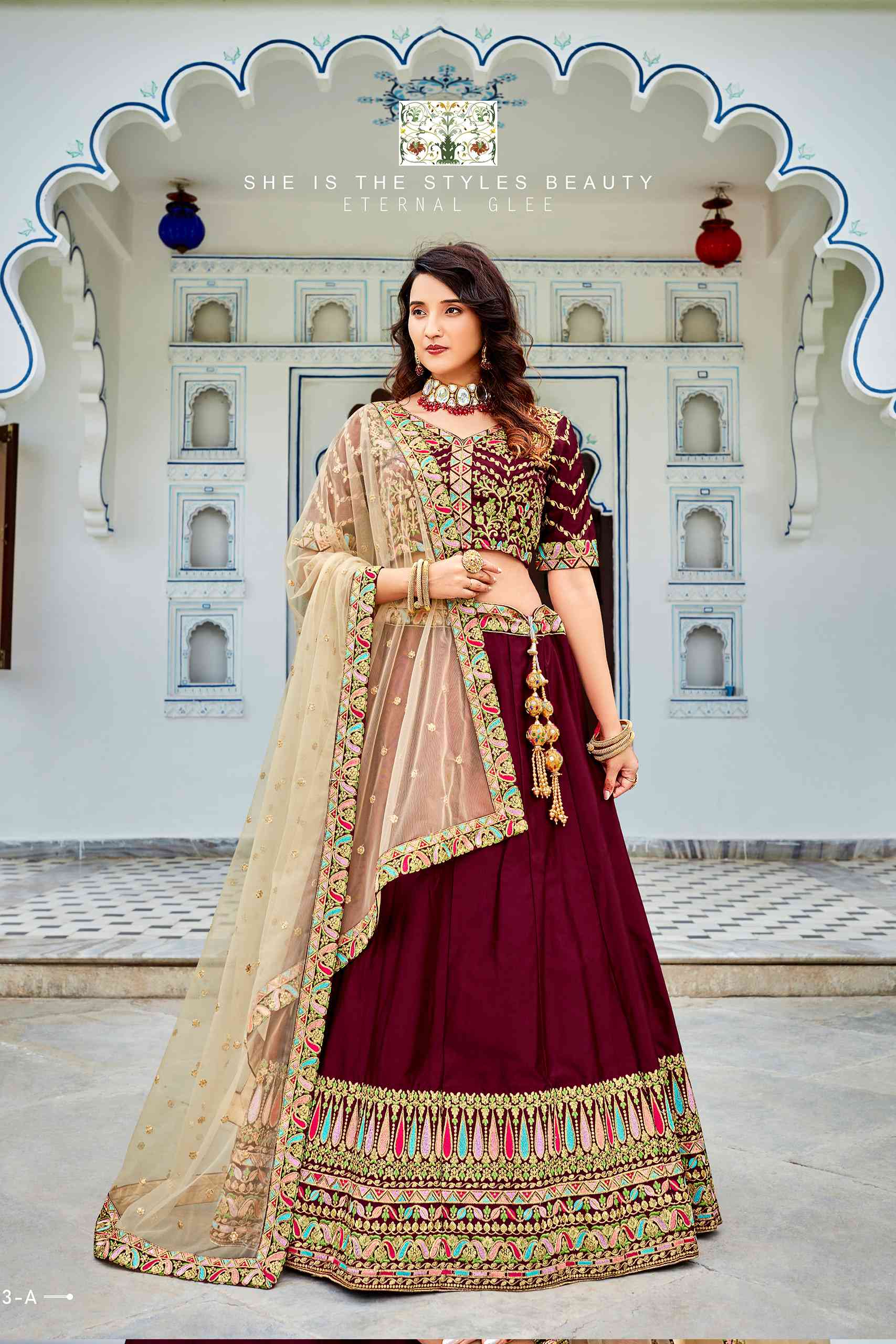 Semi-Stitched Dark Maroon Silk Wedding Lehenga Choli, Size: Free Size at Rs  1758 in Surat