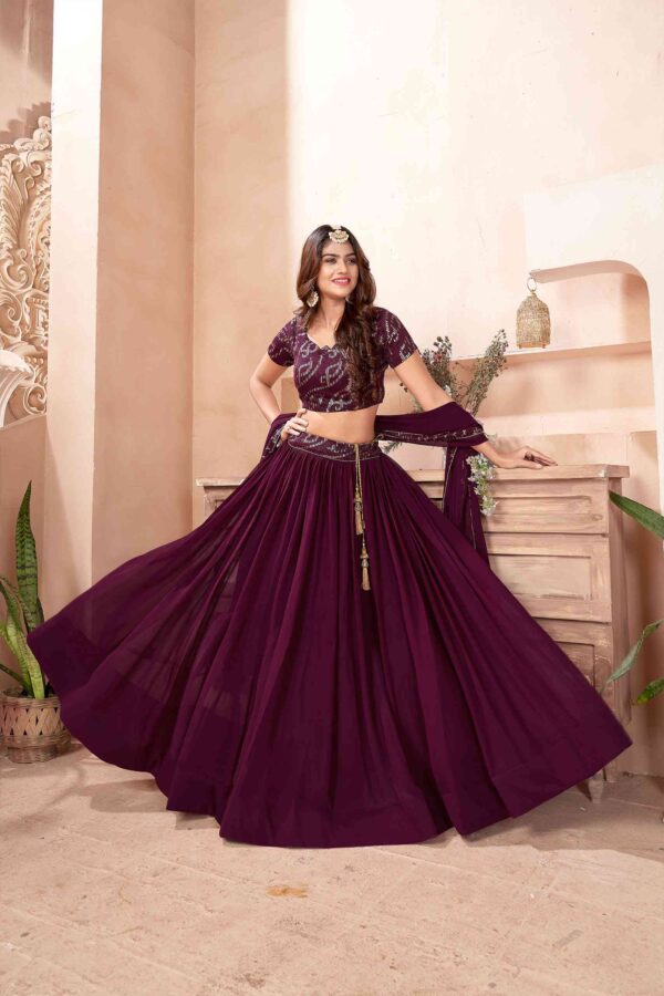 Maroon georgette sequince lehenga choli