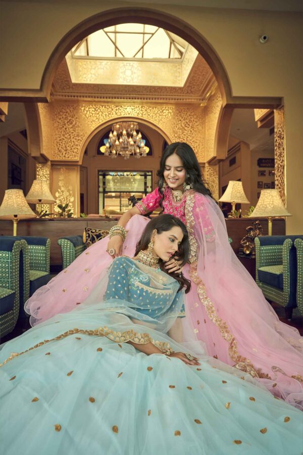 Sky blue designer lehenga choli & pink lehenga choli