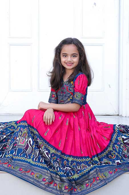 Party Wear Radhika Heet Girl''s Designer Pink & Blue Lehenga Choli & Trendt  Kotty Set, Size: 4 - 15 Years at Rs 599/set in Surat