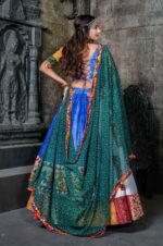 Blue Bandhani Navratri Lahenga gujrati ghagra choli for dandiya (3)