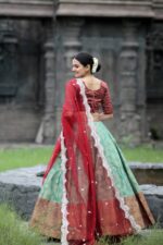 Bottle and red color onam special lehenga choli (5)