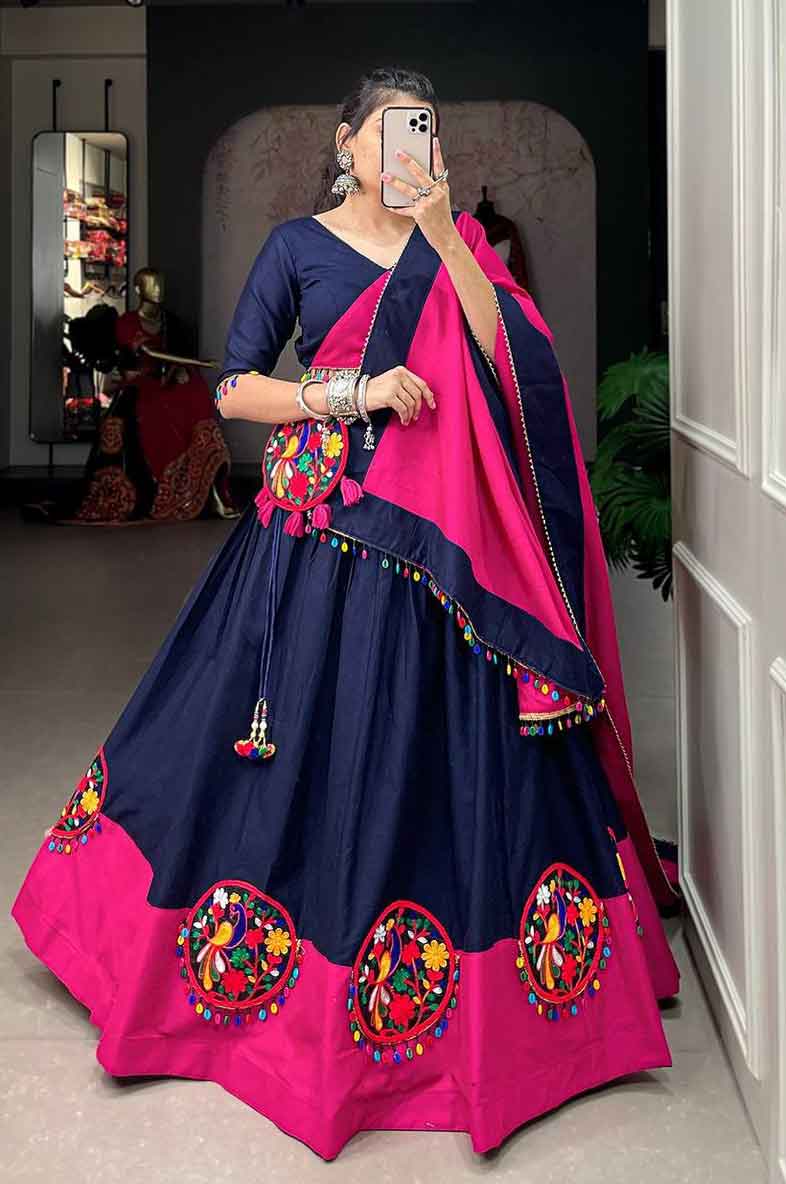 125184 gamthi work lehenga choli traditional wear - Reewaz International |  Wholesaler & Exporter of indian ethnic wear catalogs.