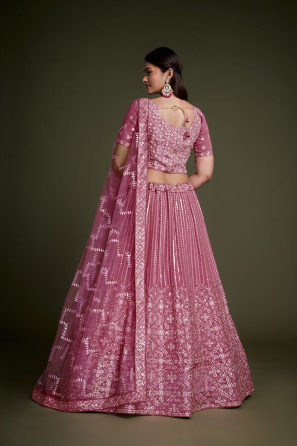 Onion Pink Trendy Georgette Lehenga Choli Set