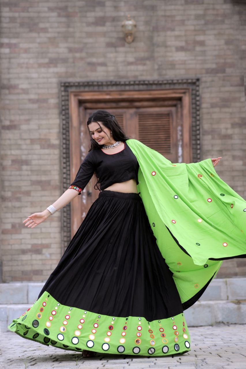 Yellow and Black Satin Silk Lehenga Saree Online | Bagtesh Fashion