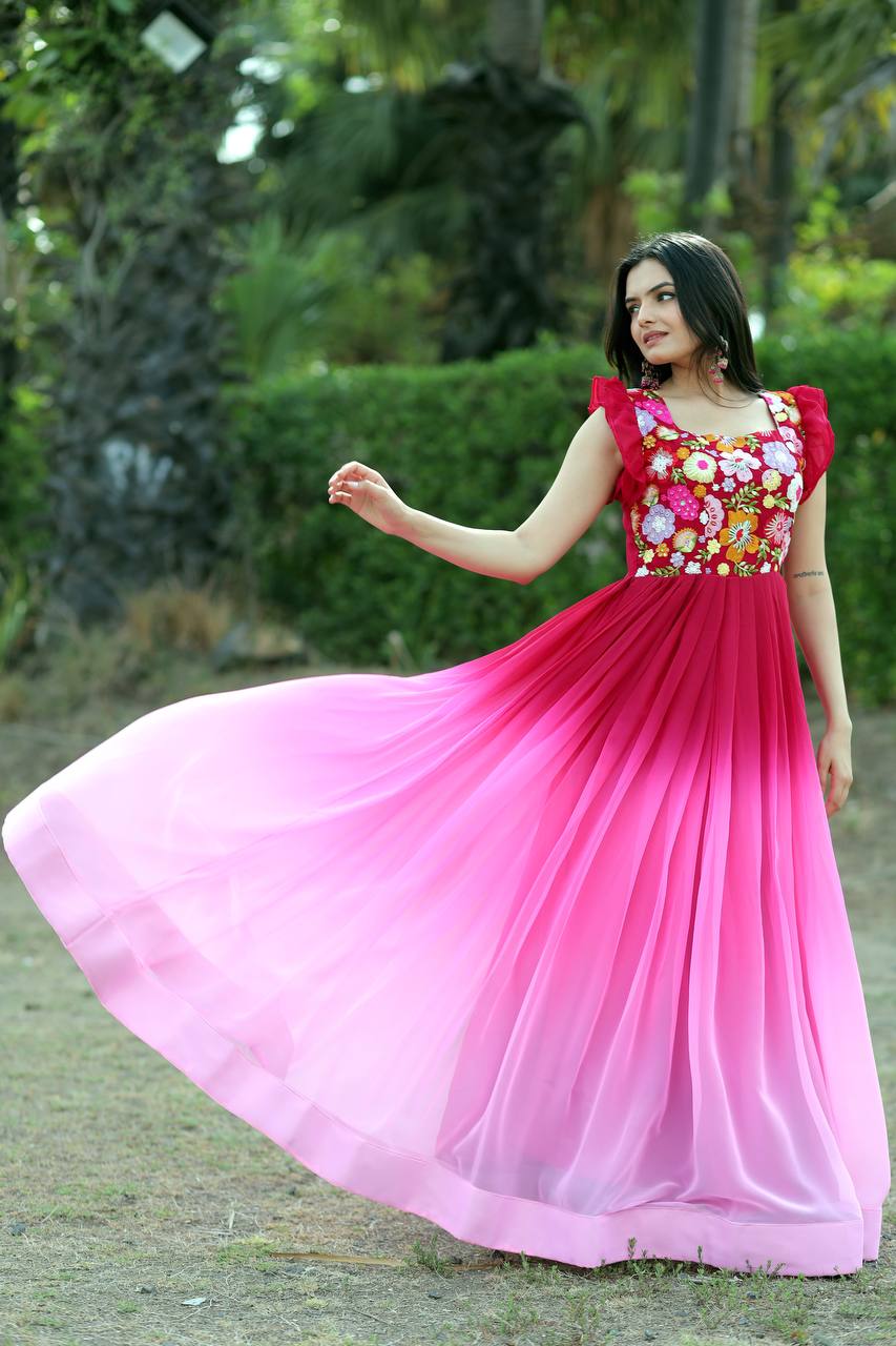 Pink Premium Designer Gown For Women