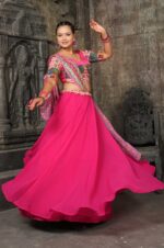 Pink forever lehenga choli for navratri (4)