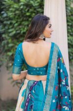 Sky Blue Dola Silk navratri Lehenga Choli Set (3)