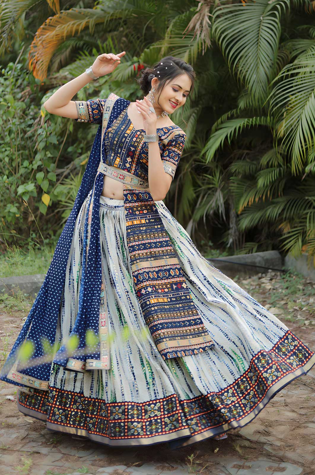 Green and Beige Net Lehenga with Blouse and Net Dupatta – Aheli Collections