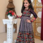 New Wine Pashmina Silk Designer Gown for Girls