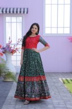 green readymade premium designer gown for women (2)