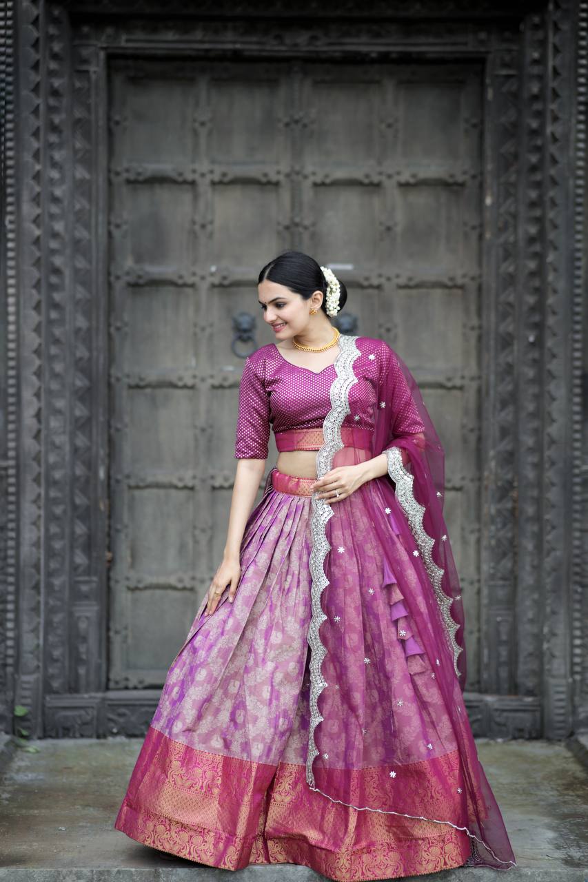 Designer Blue and Gold South Indian Silk Lehenga Choli for Women Party.  Tamil Indian Wedding Lehenga Zari Weaving Embroidery Work - Etsy