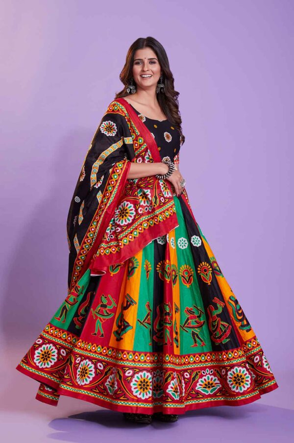 Multi color stylish designer navratri lehenga choli