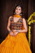 Yellow-navratri-special-real-mirror-work-lehenga-choli-collection