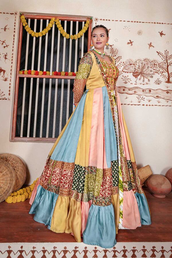 Fire Traditional Indo Western(Lehenga, Blouse, and Jecket)