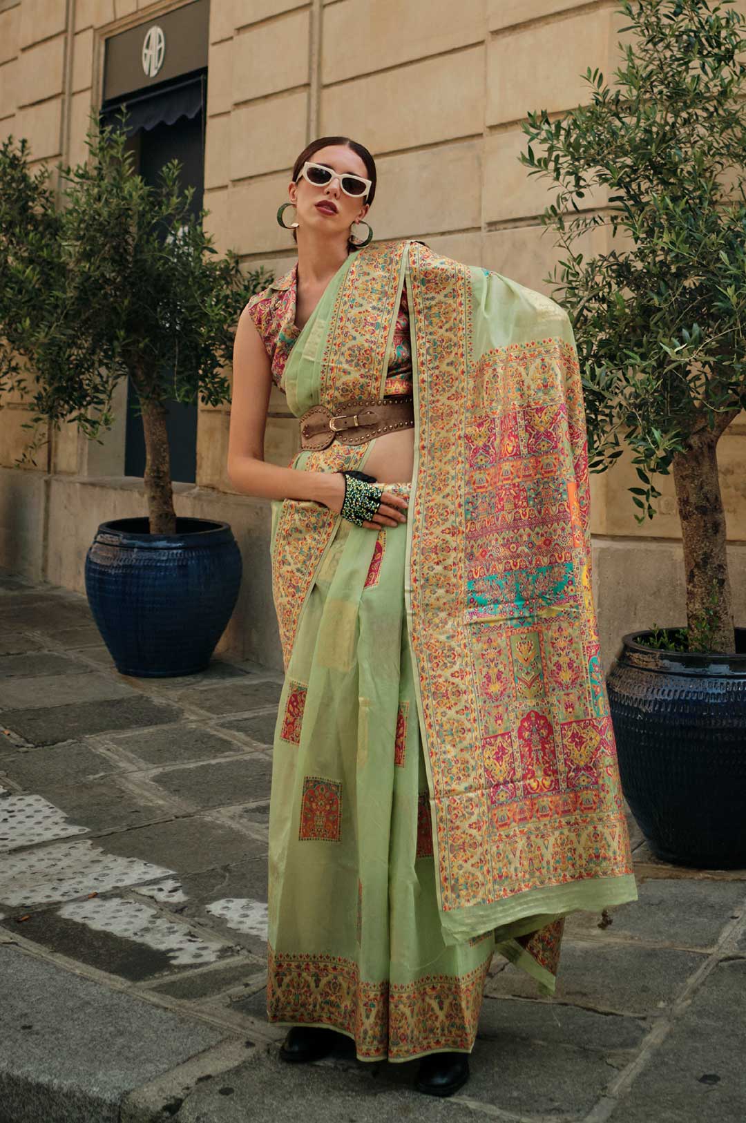 modern silk saree