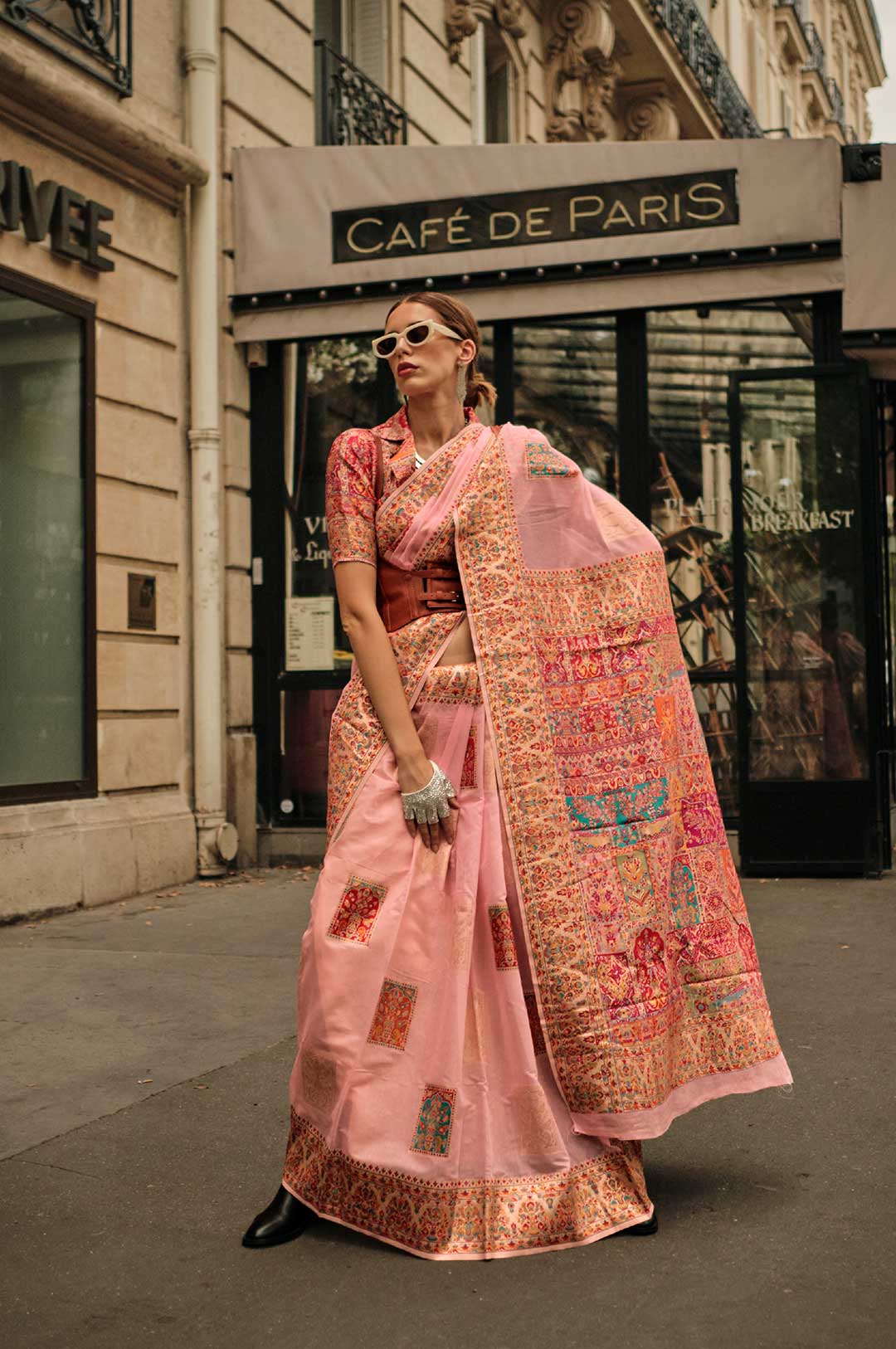 modern silk saree with blouse
