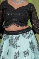 Organza-fabric-Sky-Flower-Lehenga-Choli-(full-stitched-blouse-with-pad---lehenga-full-stitched)-close-shot