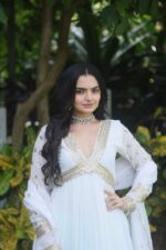 White Premium Readymade Alia Cut Designer Gown with Dupatta Set (3)