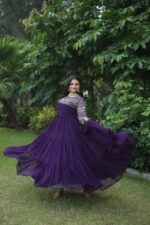 Wine Premium Designer Readymade Gown Collection (2)