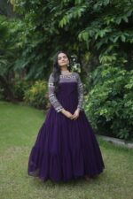 Wine Premium Designer Readymade Gown Collection (3)