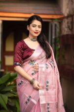 dusty-pink-Kota-Silk-Saree-with-Silver-Zari-Border (1)