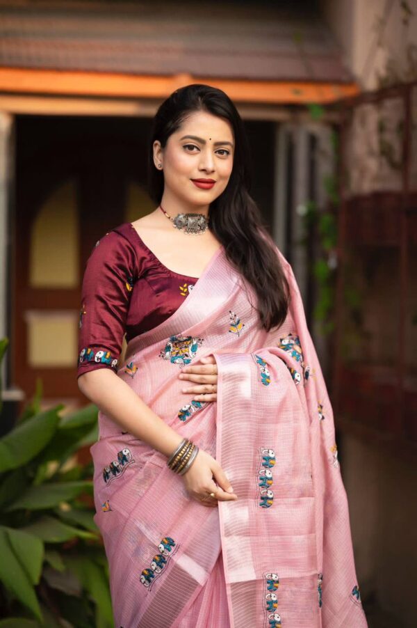 Dusty PInk Silk Saree