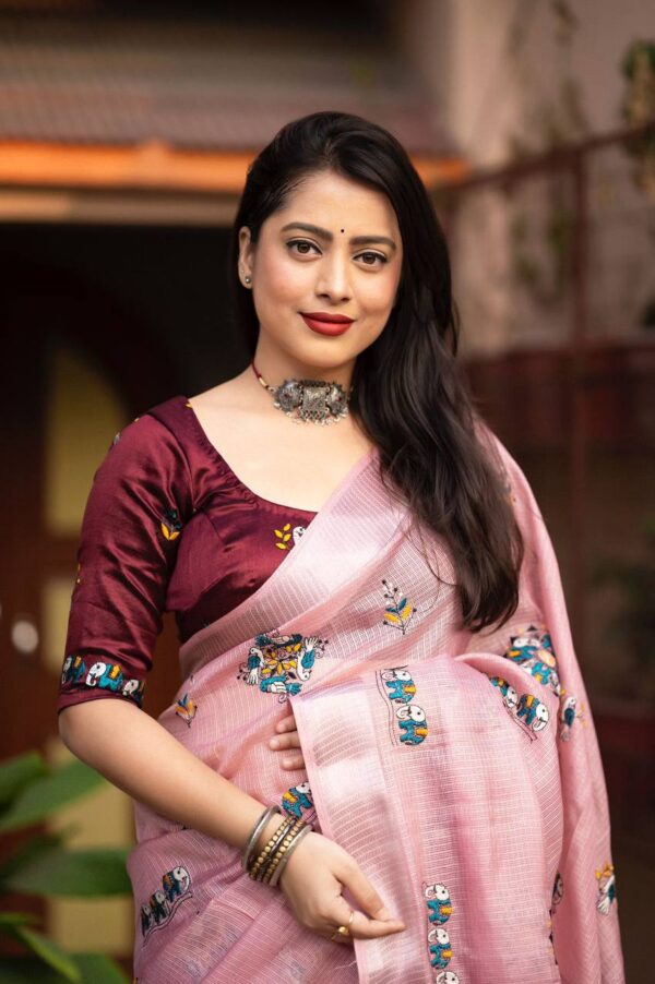 Dusty PInk Silk Saree