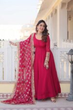 Pink-Designer-gown-for-Women-with-Dupatta-Collection