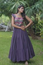 Premium-Readymade-Wine-Designer-Gown-3