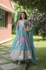 Premium-Sky-Designer-Readymade-Gown-Dupatta-Set-3