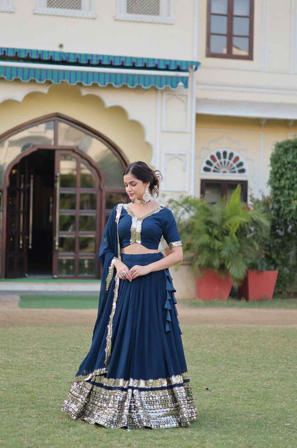 Blue Designer Lehenga Choli Outfit