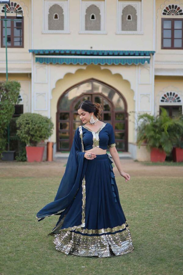 Blue Designer Lehenga Choli Outfit