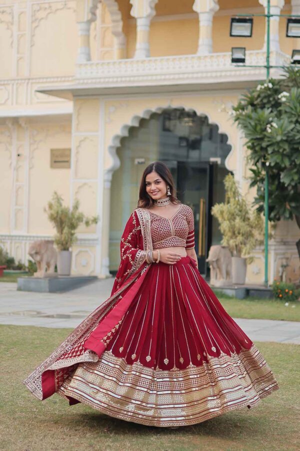 Red embroidered wedding Lehenga Choli