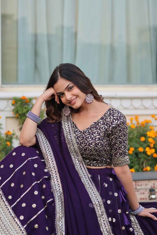 Purple Lehenga Choli Designer Heavy sequence Work