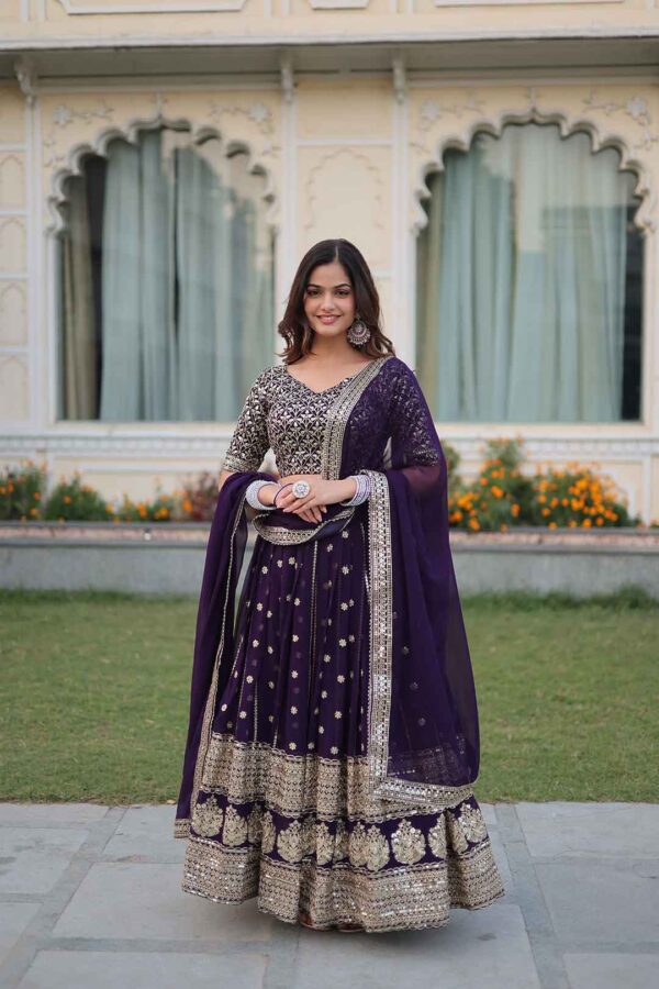 Purple Lehenga Choli Designer Heavy sequence Work