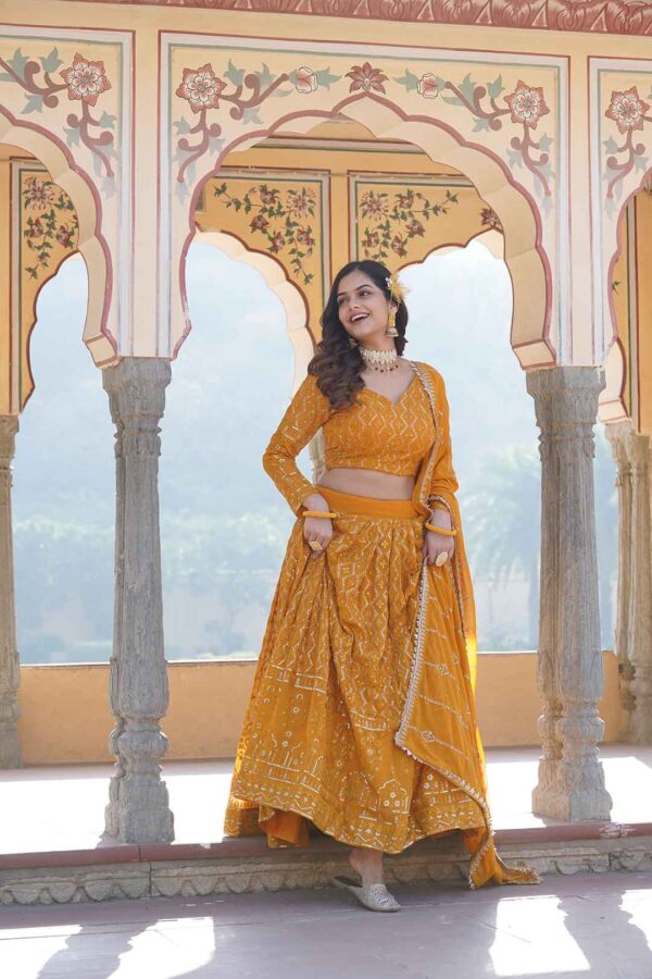 yellow designer lehenga choli