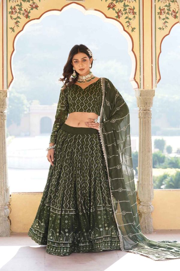 Green Designer Lehenga Choli Soft Fabric