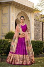 Purple-Paithani-silk-Lehenga-Choli-with-Handmade-TAssels-2