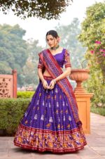 Purple-Tussar-silk-Patola-lehenga-choli-2