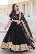 Black-Blooming-Georgette-Sequins-Embroidered-Designer-Lehenga-Choli